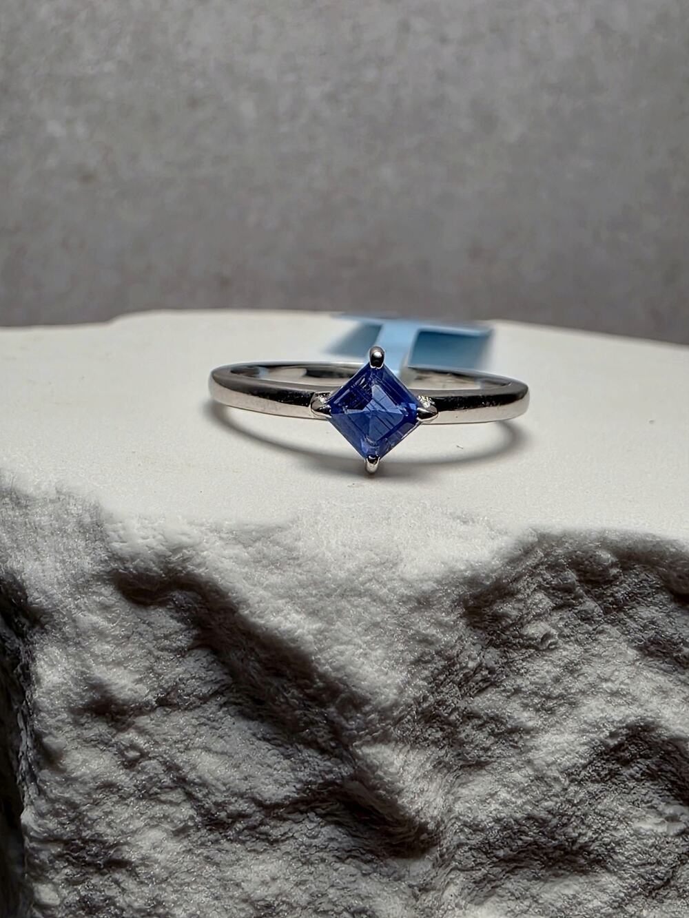 S6 Natural Kyanite Solitaire Band 925 Sterling Silver